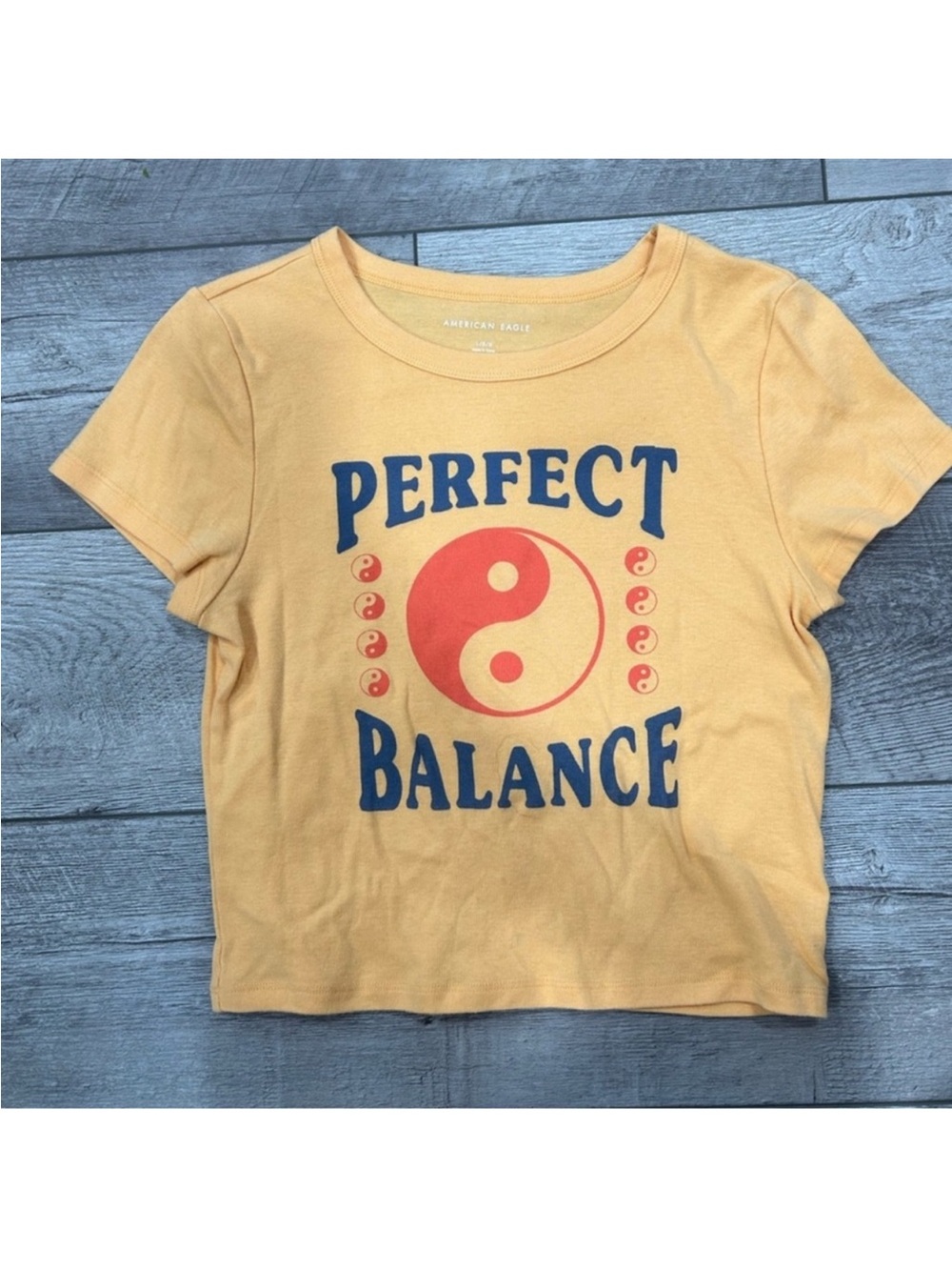 American Eagle Outfitters "Perfect Balance" Orange Graphic Tee